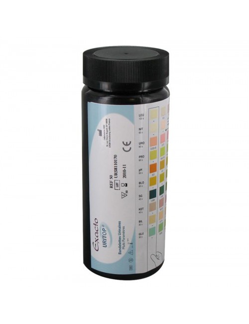 BANDELETTE URINAIRE URITOP 5 PARAMETRES (GLUCOSE, PROTEINES, PH, SANG, CETONES) (X 100)