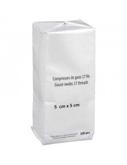 COMPRESSE HYDROPH.17 FILS 8 PLIS 7.5X7.5CM(X 100)