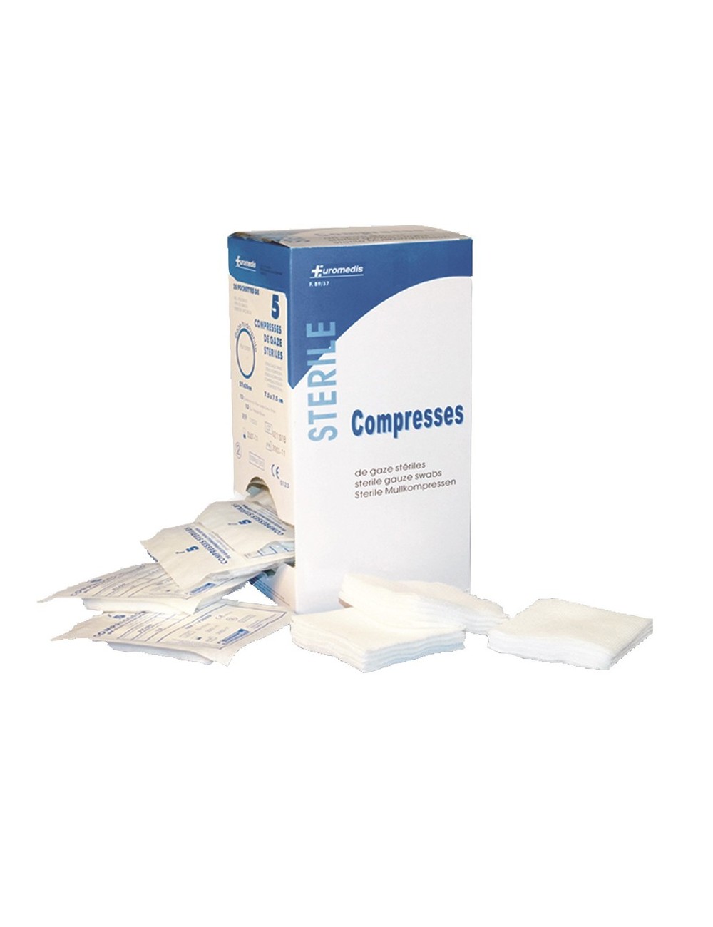 COMPRESSE STERILE 17F / 12 PLIS  SACHET INDIVI. 5 X 5 CM (X 100)