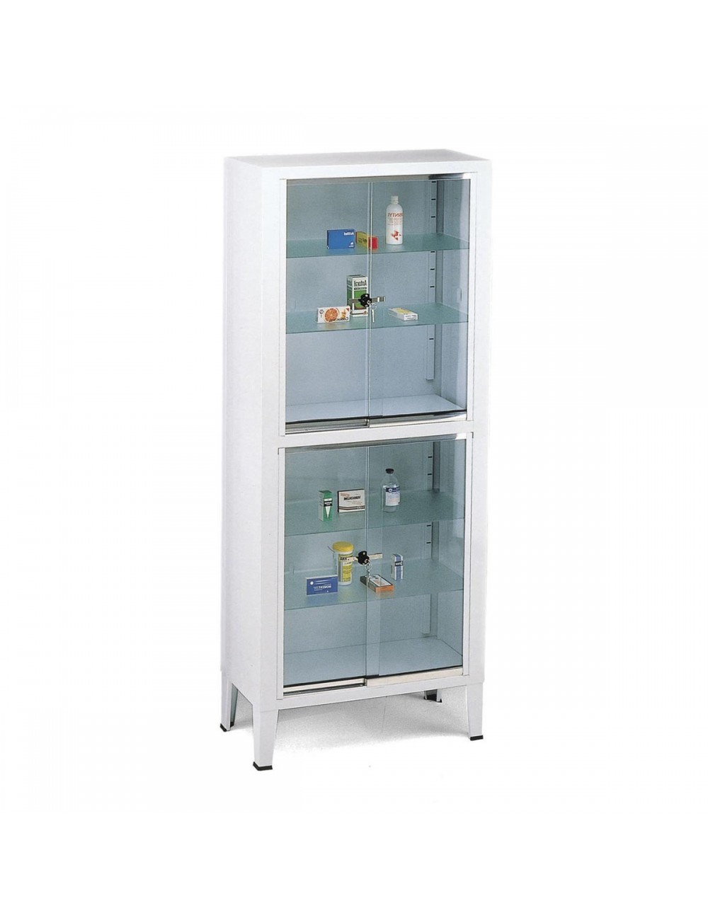 ARMOIRE VITREE HAUTE VITRES COULISSANTE A CLE