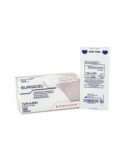SURGICEL COMPRESSE HEMOSTATIQUE 2,5 X 7,5CM (BOITE DE 12)