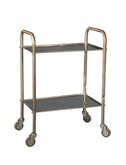 GUERIDON 2 PLATEAUX INOX 70 X 50 CM