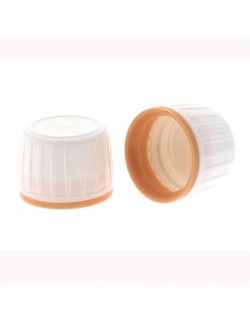 BOUCHON PE BLANC AVEC JOINT POUR FLACON DIN 28 (X 100)