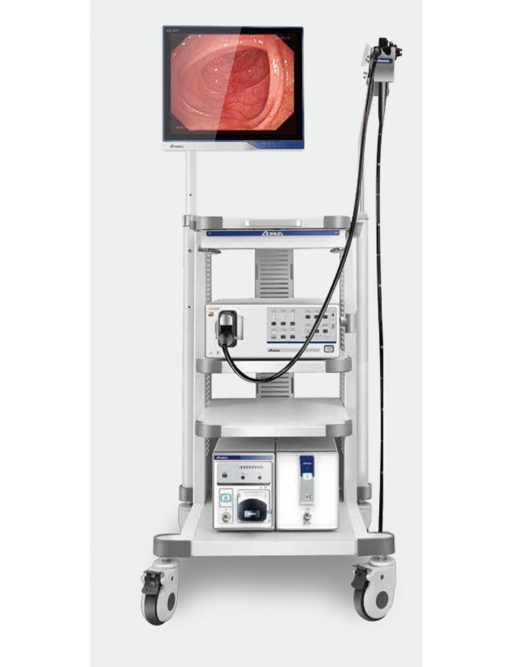 CHARIOT D'ENDOSCOPIE EN ACIER INOXYDABLE46*52*108,5CM - BLANC POUR COLONNE