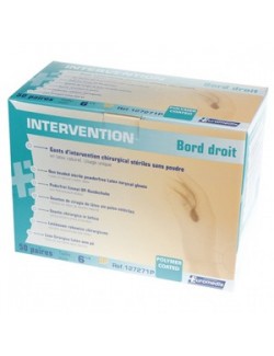 GANTS CHIRURGICAUX LATEX STERILE NON POUDRE T.7 (X50)