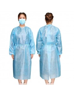 BLOUSE D'ISOLATION NON TISSEE NON STERILE AVEC POIGNETS (X100)