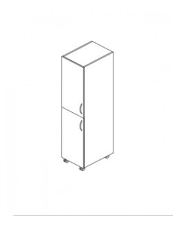 ARMOIRE PATIENT BEIGE SUR ROULETTES 2 PORTES